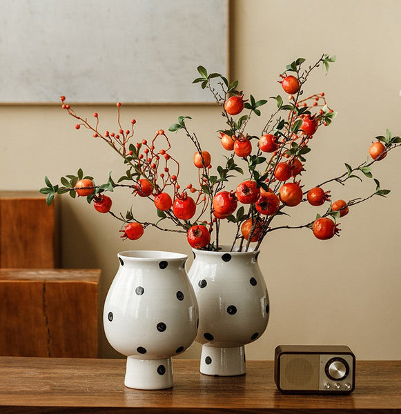 Small Flower Vases on Table, Handmade Water Holding Flower Vase, Ceramic Bud Vases, Modern Porcelain Flower Vases-artworkcanvas