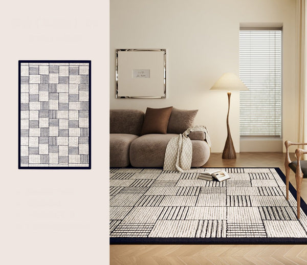 Living Room Contemporary Modern Rugs, Modern Rugs for Dining Room, Large Abstract Geometric Modern Rugs, Bedroom Modern Rugs-artworkcanvas