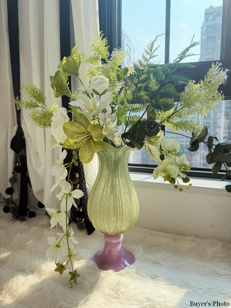 Centerpiece Contemporary Vases on Table, Modern Glass Vase for Flowers, Mid Century Glass Vases, Handmade Modern Vases for Living Room, Unique Decorative Glass Vase-artworkcanvas