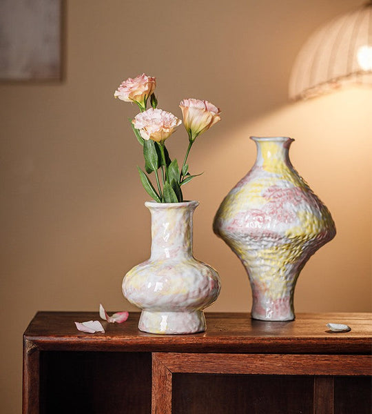 Handmade Water Holding Flower Vases, Modern Bouquet Flower Vases, Centerpiece on Dining Table, Large Flower Vase on Table, Pottery Flower Vases-artworkcanvas