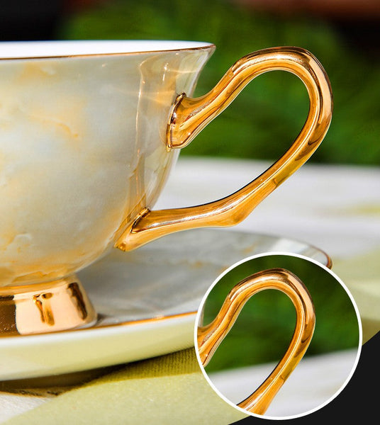 Elegant Ceramic Coffee Cups, Unique Tea Cups and Saucers in Gift Box as Birthday Gift, Beautiful British Tea Cups, Royal Bone China Porcelain Tea Cup Set-artworkcanvas