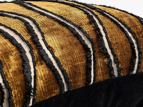 Golden Contemporary Pillows, Abstract Decorative Throw Pillows, Square Modern Throw Pillows for Couch, Large Simple Throw Pillow for Interior Design-artworkcanvas
