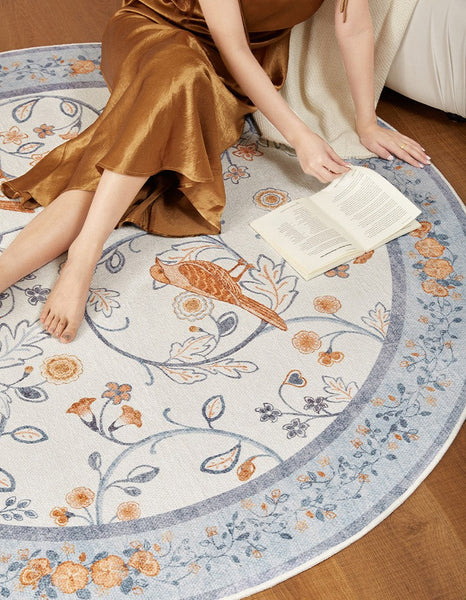 Dining Room Contemporary Round Rugs, Bedroom Modern Round Rugs, Modern Rug Ideas for Living Room, Circular Modern Rugs under Chairs-artworkcanvas