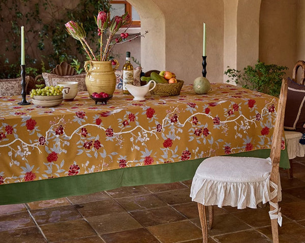 Farmhouse Table Cloth, Dining Room Flower Table Cloths, Large Square Tablecloth for Round Table, Extra Large Rectangular Table Covers for Kitchen-artworkcanvas