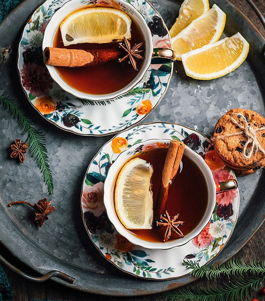 Elegant Ceramic Coffee Cups, Beautiful British Tea Cups, Creative Porcelain Tea Cup Saucer Set, 6.8 oz Tea Cup and Saucer in Gift Box-artworkcanvas