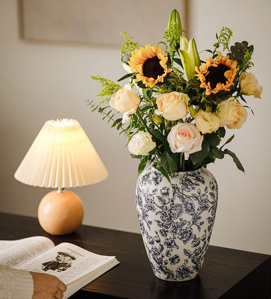 Porcelain Flower Vases, Modern Ceramic Bouquet Vases, Centerpiece on Dining Table, Flower Vase on Table, Handmade Water Holding Flower Vases-artworkcanvas