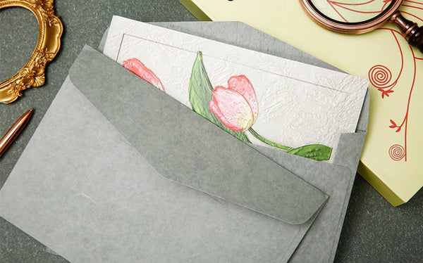 Creative Birthday Greeting Card, Tulip Flower Greeting Cards, Beautiful Greeting Cards to Friends, Original Handmade Greeting Cards-artworkcanvas