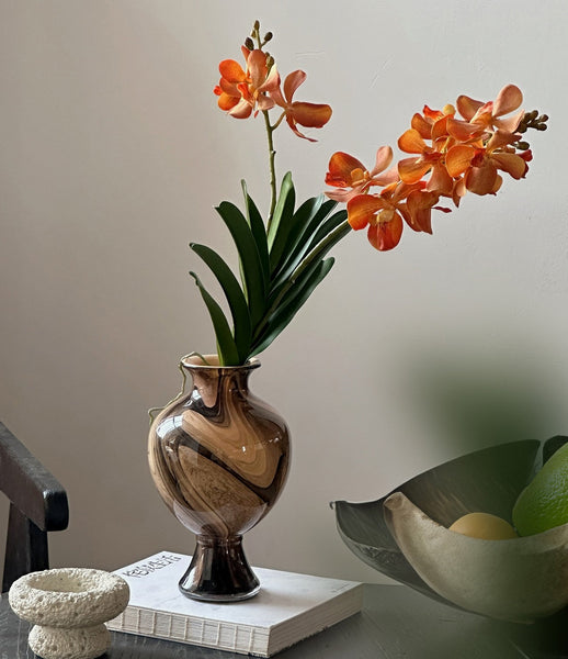 Modern Vases for Flowers, Unique Handmade Glass Bud Vases, Vintage Glass Flower Vases, Flower Vases on Table-artworkcanvas