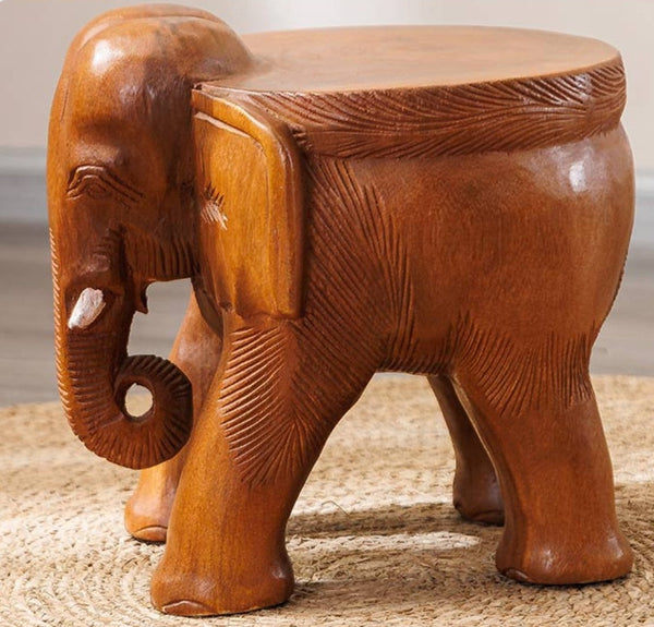 Dining Table Stool, Handmade Solid Wood low Stool, Elephant Wooden Stool, Elephant Sofa Stool, Creative Shoe-changing Stool-artworkcanvas