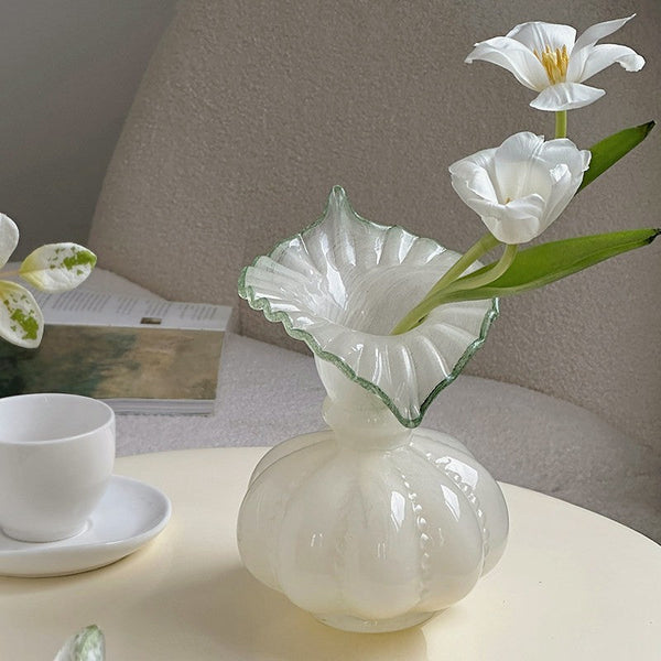 Modern Glass Flower Vases, Handmade Glass Bud Vases, Water Holding Flower Vases, Flower Vases on Table, Small Flower Vase-artworkcanvas