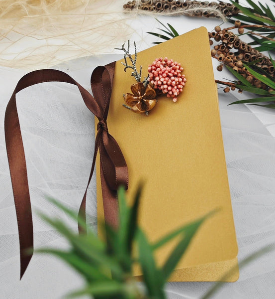 Dried Flower Bowknot Greeting Cards, Original Handmade Anniversary Greeting Card, Creative Birthday Greeting Card, Beautiful Valentine's Day Greeting Card, Unique Wedding Greeting Card-artworkcanvas