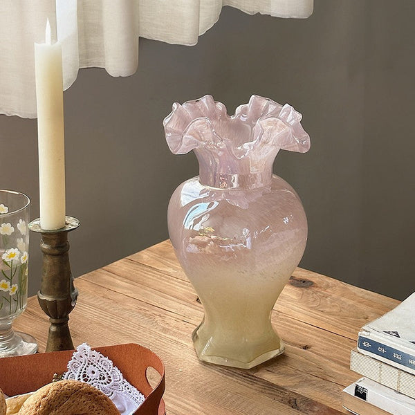 Bouquet Flower Vase, Vintage Glass Flower Vases, Creative Modern Vases for Living Room, Glass Bud Vases, Handmade Flower Vases on Table-artworkcanvas