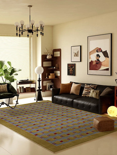 Mid Century Modern Rugs for Living Room, Vintage Area Rugs for Bedroom, Large Contemporary Area Rugs for Dining Room-artworkcanvas