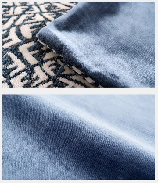 Modern Pillows for Couch, Blue Decorative Throw Pillows for Living Room, Decorative Pillow Covers, Large Modern Sofa Cushion-artworkcanvas