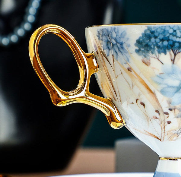 Elegant Ceramic Coffee Cup with Saucer, British Tea Cup set, Ceramic Tea Cup and Saucer Set in Gift Box, Porcelain Tea Cup Set and Saucer Set-artworkcanvas