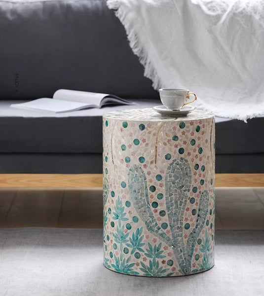 Unique Small End Table, Portable Casual Side Table, Creative Coffee Table, Contemporary Small Sofa Side Table, Shell Small Side Table-artworkcanvas