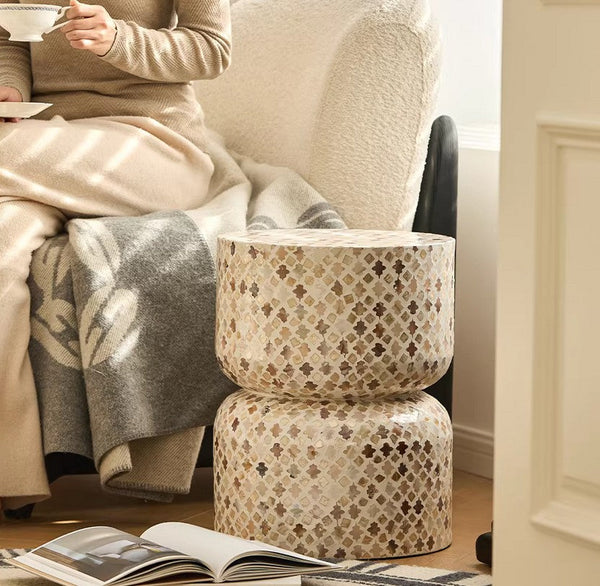 Modern Side Table, Contemporary Bedside Table, Bedside Small Side Table, Elegant Small End Table, Creative Coffee Table, Contemporary Side Table, Portable Casual Side Table, Shell Small Sofa Side Table-artworkcanvas