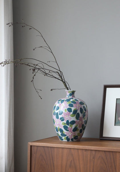 Unique Handmade Modern Flower Vase, Large Porcelain Vases for Modern Home Decor, Centerpiece Ceramic Bouquet Vases, Contemporary Vases on Dining Table-artworkcanvas