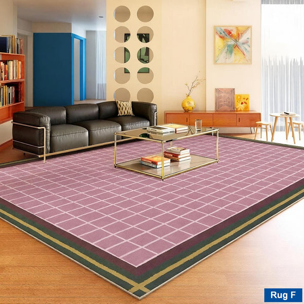Colorful Modern Rugs for Living Room, Dining Room Geometric Modern Rugs, Mid Century Modern Rugs, Contemporary Modern Rugs under Coffee Table-artworkcanvas