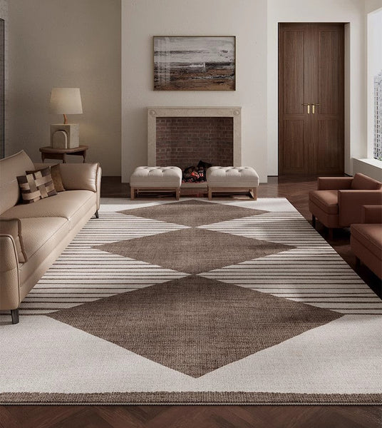Contemporary Modern Rugs for Dining Room, Geometric Modern Rug Placement Ideas for Bedroom, Mid Century Modern Rugs for Living Room-artworkcanvas