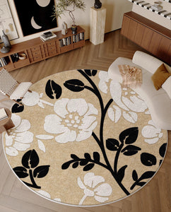 Bedroom Abstract Modern Area Rugs, Geometric Round Rugs for Dining Room, Circular Modern Rugs under Chairs, Contemporary Modern Rug for Living Room-artworkcanvas
