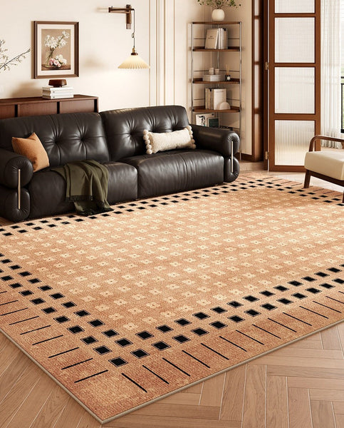 Modern Rug for Living Room, Brown Modern Carpets for Office, Geometric Contemporary Rugs for Dining Room, Bedroom Floor Carpets