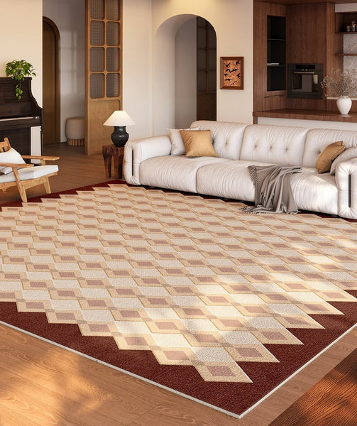Abstract Contemporary Rugs for Office, Modern Living Room Rug Ideas, Geometric Modern Carpets, Mid Century Modern Rugs