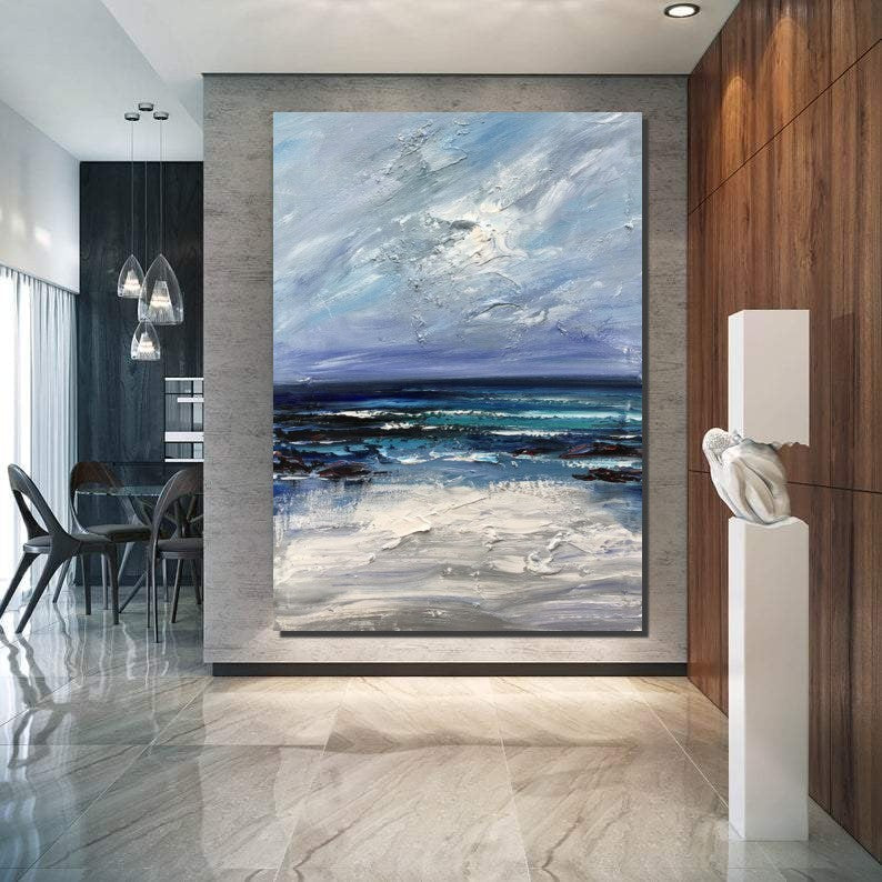 Extra Large Abstract Paintings on Canvas, Abstract Landscape Paintings for Bedroom, Hand Painted Abstract Painting, Bedroom Wall Art Ideas-artworkcanvas