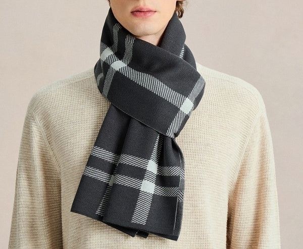 Long Wool Man Scarf, Formal Men Scarf Styles, Men's Winter Scarves, Fashion Men Scarf, Unique Gifts for Men, Men's Wool Scarf Winter, Business Casual Scarf for Men