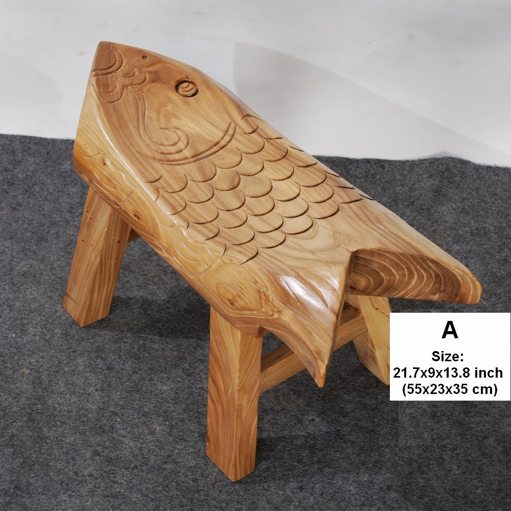 Handmade Solid Wood low Stool, Creative Shoe-changing Stool, Old Elm Wood Stool, Children's Wooden Stool, Sofa Stool, Dining Table Stool-artworkcanvas