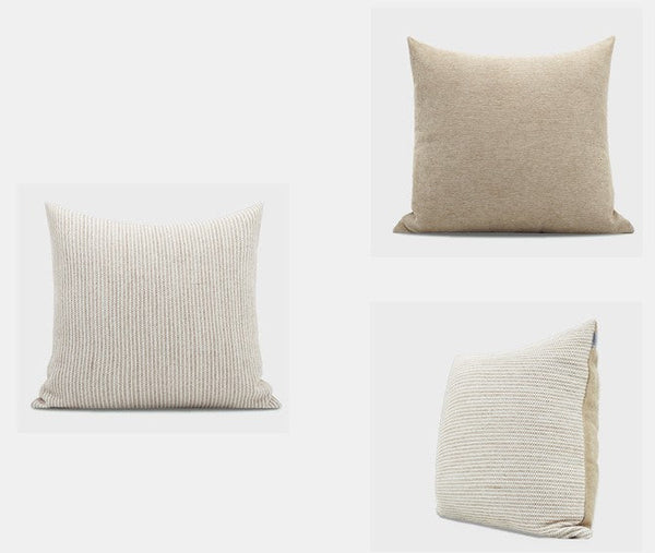 Contemporary Light Brown Modern Sofa Pillows, Large Square Modern Throw Pillows for Couch, Simple Decorative Throw Pillows, Large Throw Pillow for Interior Design-artworkcanvas