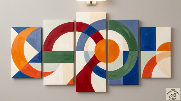 Geometric Contemporary Art, Abstract Acrylic Paintings, Hand Painted Canvas Art, Large Modern Paintings-artworkcanvas