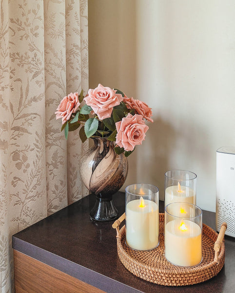 Vintage Glass Flower Vases, Water Holding Flower Vases, Handmade Glass Bud Vases, Flower Vases on Table-artworkcanvas