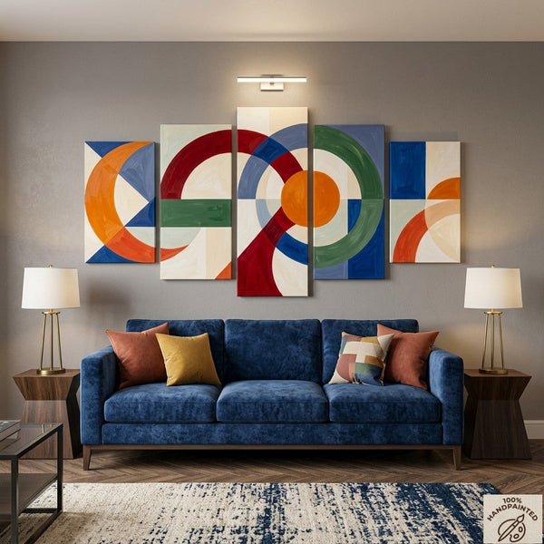 Geometric Contemporary Art, Abstract Acrylic Paintings, Hand Painted Canvas Art, Large Modern Paintings-artworkcanvas