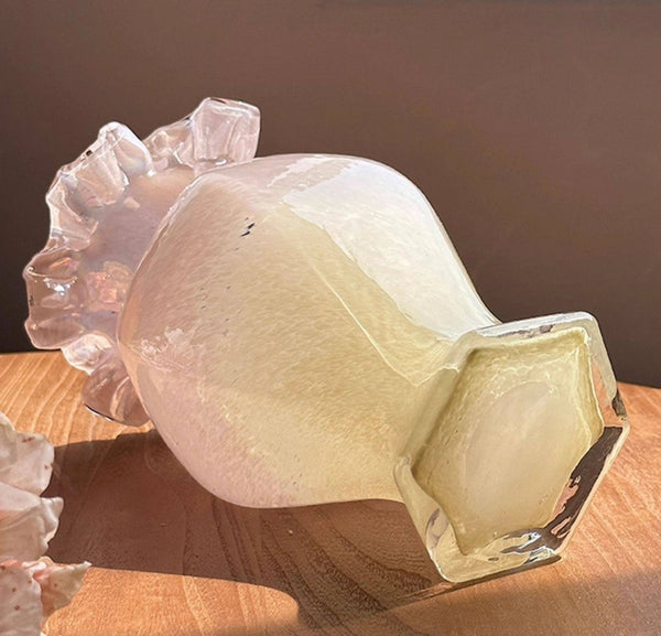 Water Holding Flower Vases, Glass Bud Vases, Bouquet Flower Vase, Vintage Glass Flower Vases, Handmade Flower Vases on Table-artworkcanvas