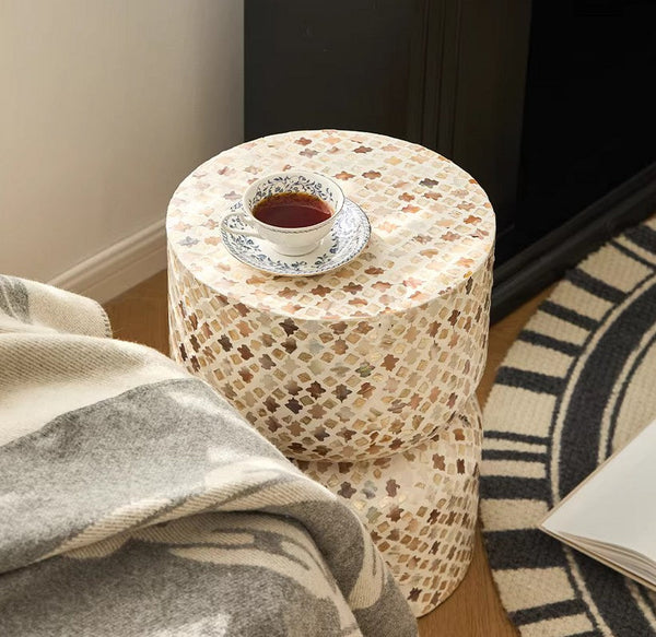 Elegant Small End Table, Modern Side Table, Contemporary Bedside Table, Bedside Small Side Table, Creative Coffee Table, Contemporary Side Table, Portable Casual Side Table, Shell Small Sofa Side Table-artworkcanvas