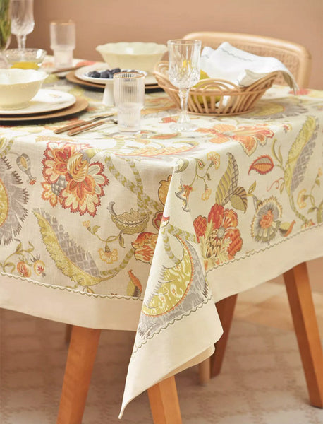 Extra Large Rectangle Tablecloth for Dining Room Table, Country Farmhouse Tablecloth, Square Tablecloth for Round Table, Rustic Table Covers for Kitchen-artworkcanvas