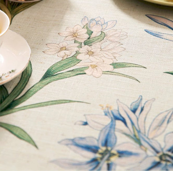 Linen Farmhouse Table Cloth, Large Modern Rectangle Tablecloth Ideas for Dining Table, Square Linen Tablecloth for Round Dining Room Table-artworkcanvas