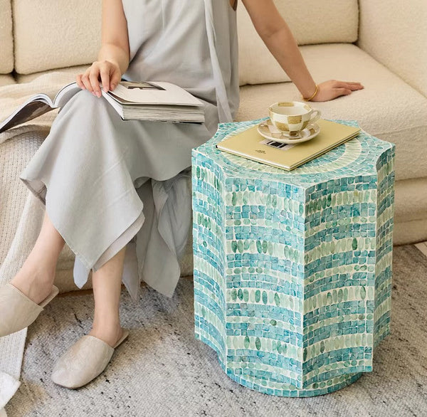 Contemporary Side Table, Contemporary Bedside Table, Bedside Small Side Table, Shell Small Sofa Side Table, Modern Side Table, Small End Table, Portable Casual Side Table, Creative Coffee Table-artworkcanvas