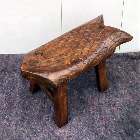 Creative Shoe-changing Stool, Handmade Solid Wood low Stool, Vintage Old Elm Wood Stool, Children's Wooden Stool, Sofa Stool, Dining Table Stool-artworkcanvas