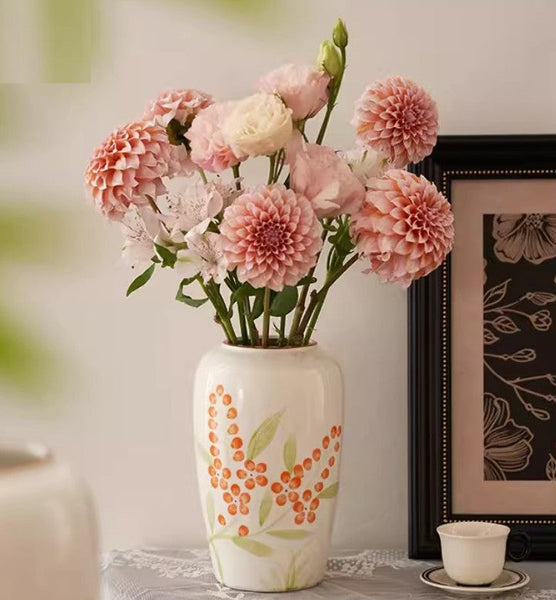 Dining Table Centerpiece, Ceramic Bouquet Vases, Porcelain Flower Vases, Large Flower Vases on Table, Handmade Water Holding Flower Vase-artworkcanvas