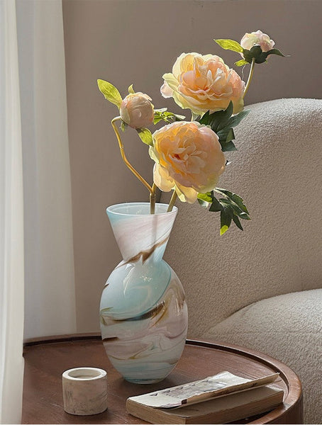Cute Handmade Glass Vases, Vintage Small Glass Flower Vases, Flower Vases on Table, Modern Glass Vases for Flowers-artworkcanvas