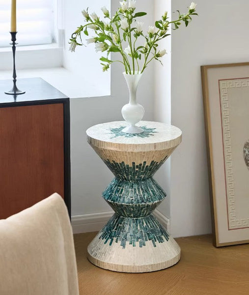 Modern Side Table, Shell Small Sofa Side Table, Contemporary Bedside Table, Bedside Small Side Table, Small End Table, Portable Casual Side Table, Creative Coffee Table, Contemporary Side Table-artworkcanvas