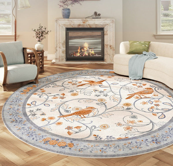 Dining Room Contemporary Round Rugs, Bedroom Modern Round Rugs, Modern Rug Ideas for Living Room, Circular Modern Rugs under Chairs-artworkcanvas