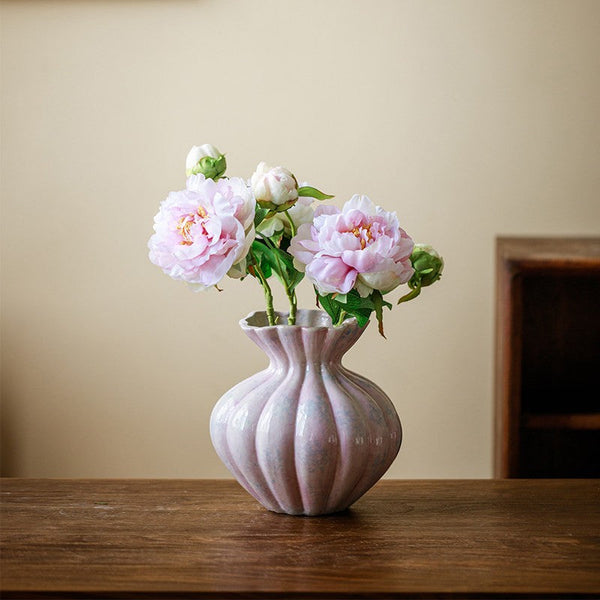 Modern Flower Vase Centerpiece on Table, Handmade Water Holding Flower Vases, Porcelain Flower Vases, Ceramic Bouquet Vases-artworkcanvas