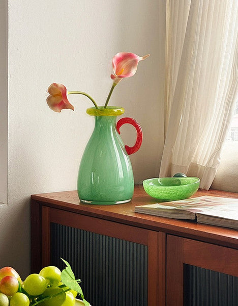 Cute Handmade Glass Bud Vases, Decorative Flower Vases, Flower Vases on Table, Small Flower Vase, Modern Glass Flower Vases-artworkcanvas