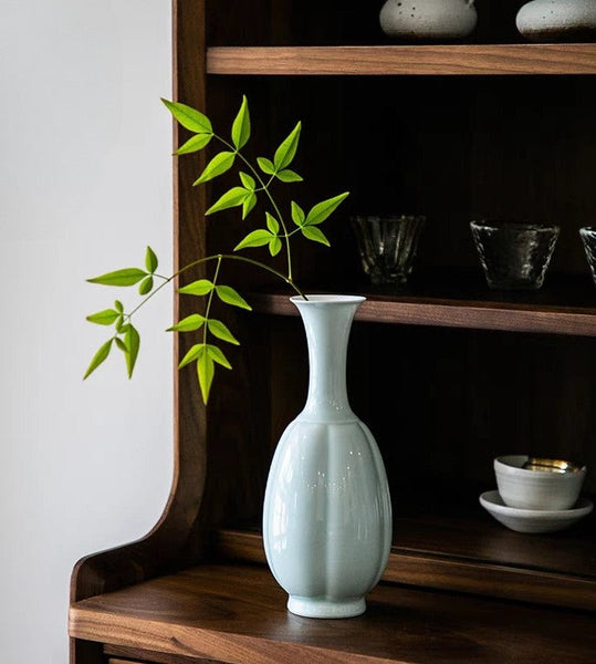 Ceramic Bud Vases, Handmade Water Holding Flower Vase, Small Flower Vases on Table, Rustic Porcelain Flower Vases-artworkcanvas