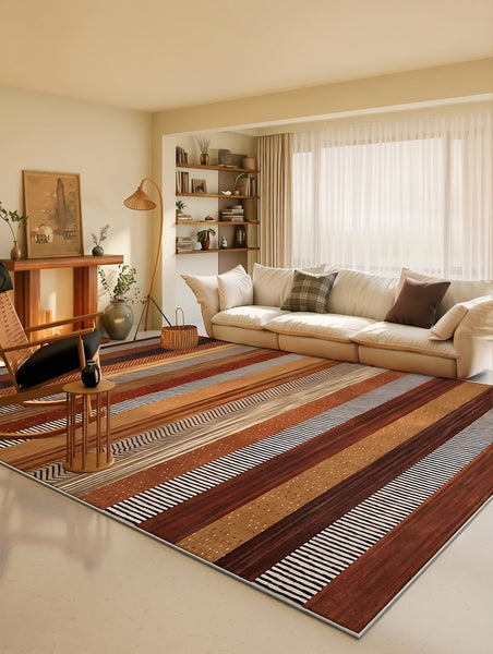 Colorful Abstract Rugs for Dining Room, Contemporary Rugs for Bedroom, Mid Century Modern Rugs Next to Bed, Bohemian Style Carpets for Living Room