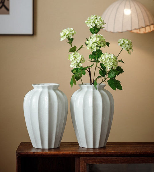 Centerpiece Ceramic Bud Vases, Porcelain Flower Vases, Large Flower Vases on Table, Handmade Water Holding Flower Vase-artworkcanvas