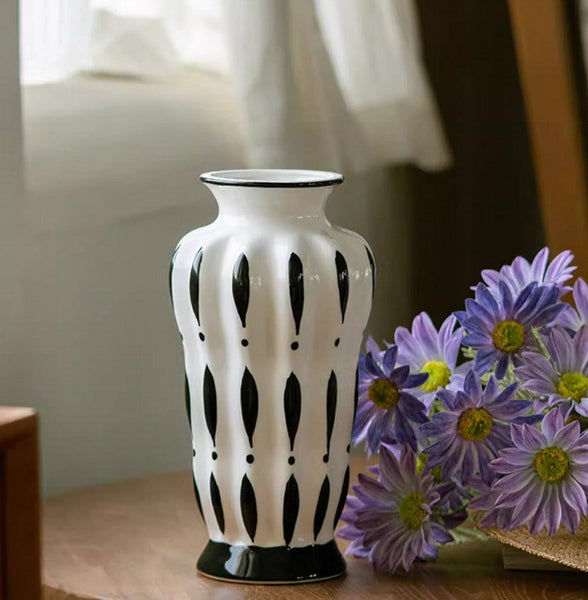 Modern Flower Vases on Table, Porcelain Flower Vases, Water Holding Flower Vases, Handmade Bouquet Ceramic Vases-artworkcanvas